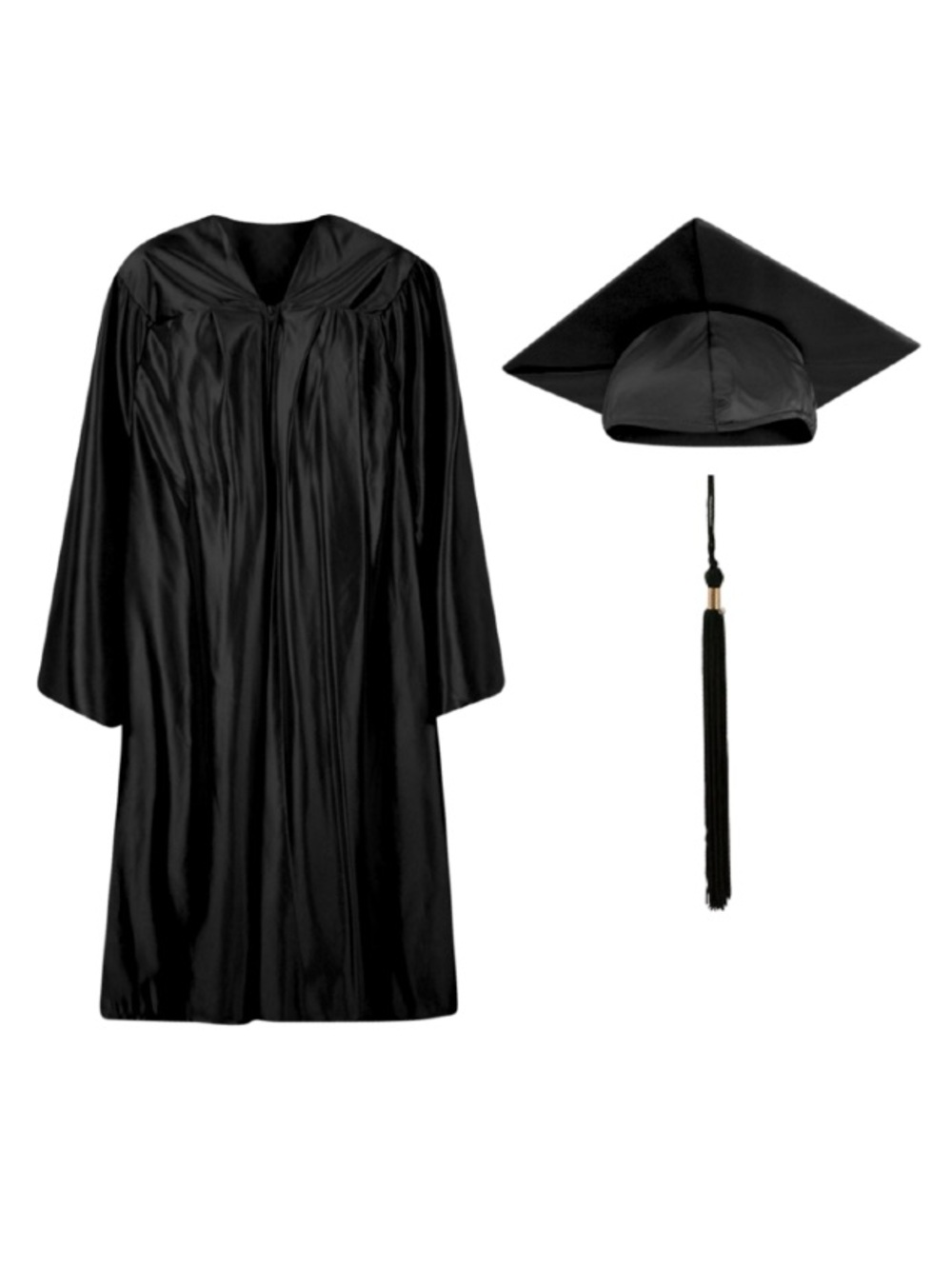 Black Graduation Cap and Gown - Masters Commencement Package